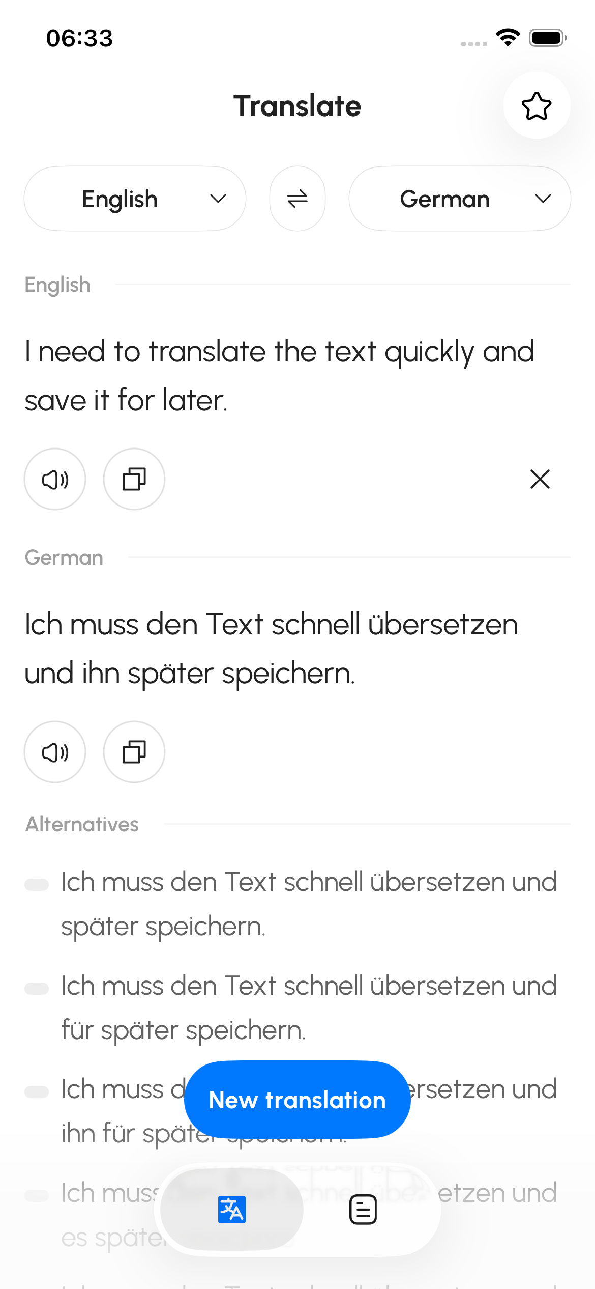 Wörter App Screenshot 1